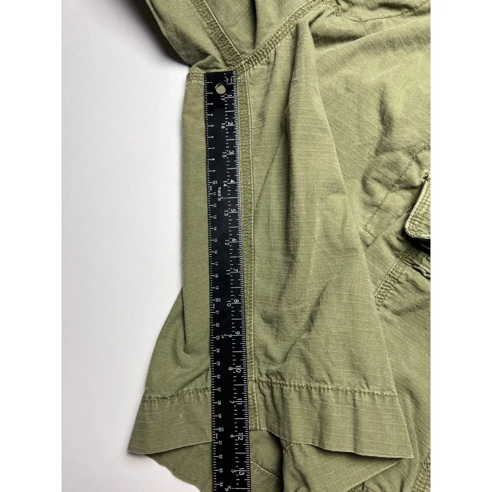 Polo Jeans Co Cargo Shorts Mens 38 Olive Green Ripstop Multi Pocket Utility 0911